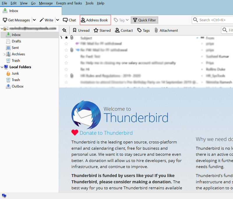 thunderbird email import